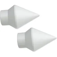nodeko Gardinenstangen-Endstück Endkappe Spitze "Atlanta", Kunststoff, für Stangen Ø 20 mm, (Packung), zum Aufstecken an Vorhangstangen und Gardinenstangen