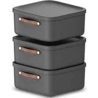 ROTHO Stapelbox 3er-Set Kiste mit Deckel Maloja 20l (Aufbewahrungsset, 3er-Set)