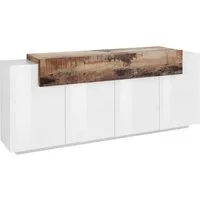 Home affaire Sideboard Coro, Kommode, Schrank, Kredenz, grifflos mit Einlegeböden, 1 Klappe,4 Türen, Doppeltiefe, B/T/H 200x45x85,6cm