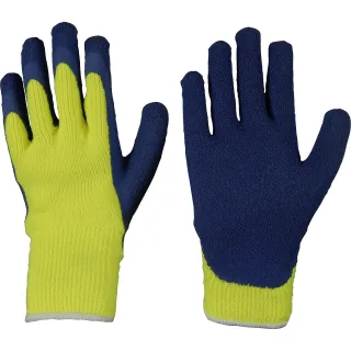 Arbeitshandschuhe gefüttert Latex blau/gelb - 1458-11