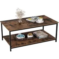 Diyarts Couchtisch (Beistelltisch mit Elegantem Vintage-Design, 2 Ebenen, 108x52x45 cm), Hochwertige Verarbeitung & leicht zu montieren