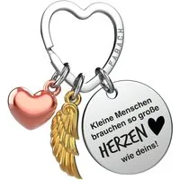 FABACH Schlüsselanhänger Glücksbringer Herz und Engelsflügel mit Gravur "Beste Erzieherin"