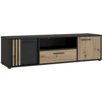 FORTE Lowboard Cardigan TV-Board, TV-Schrank, TV-Board, 2 farbig, Stauraum Kabelführung