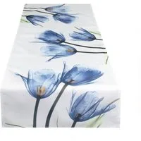 Delindo Lifestyle Tischläufer Tulpen, modern bedruckte Motiv Tischdecke für Frühling und Sommer, 40x140 cm