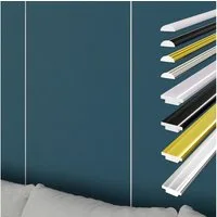 Hexim Isoliertapete, (selbstklebende flexible Zierleiste 3M Randleiste für Isoliertapeten Abschlussleiste abziehen & aufkleben DIY Universalprofil (1 Leiste D1-W weiß)