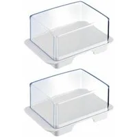WESTMARK Butterdose 2 Stk., Kunststoff, Exclusiv, Weiß/Transparent, Kühlschrank-Butterdose, PP, SAN