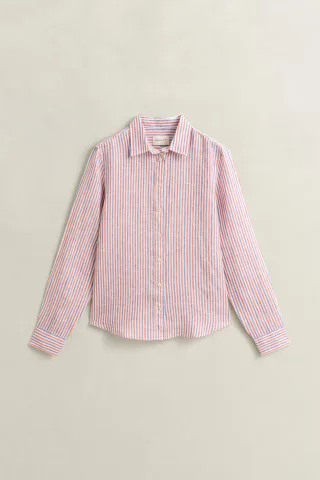 GANT - Regular Fit Leinen Bluse mit Streifen multicolor - Gr. - 46