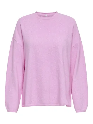ONLY - ONLLOYAL AMALIO LS O-NECK KNT NOOS Super Pink - Gr. - M