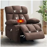 bosmiller Relaxsessel Elektrisch Massagesessel mit Wärmefunktion,Fernsehsessel Liegefunktion (1-St), mit 2 Seitentaschen Getränkehalter, 360°-Drehung für Wohnzimmer