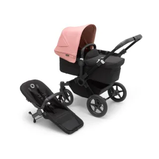 Bugaboo Donkey 5 Mono Complete Midnight-Black/Morning Pink Kinderwagen-Set mit Liegewanne und Sitz