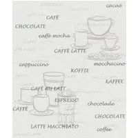 Rasch Vliestapete Kaffeemotiv - Vliestapete Weiß Grau, Mehrfarbig, (1 Rolle, 1 St., Kollektion 'Unsere Besten 2027' - 10,05 m x 0,53 m), gute Lichtbeständigkeit, feucht abwischbar, restlos abziehbar