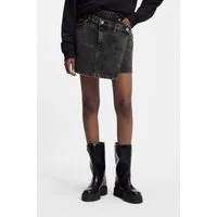 HUGO Jeansrock Galaxy mit asymmetrischem Bund, Mini-Länge