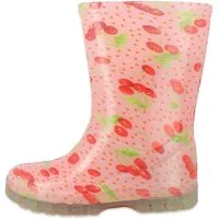 Beck Regenstiefel Kirschen Gummistiefel (wasserdichte, fröhliche Schlupfstiefel, für trockene Füße bei Regenwetter) herausnehmbare Innensohle, robuste Materialien