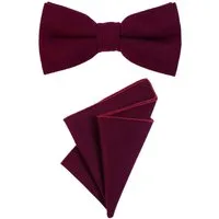 DonDon Fliege DonDon Herren Fliege und Einstecktuch aus Baumwolle (Packung, 2-St., 1x Herrenfliege und 1x Einstecktuch) bereits gebunden, Tweed-Look, 2er Set
