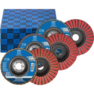 PFERD TOOLS POLIVLIES-Fächerscheiben Set PVZ 3-tlg. Keramik 125 mm Bohrung 22,23 mm CO-COOL60/G,80/M,120/F - 44698006