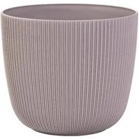 Engelland Blumentopf Pflanztopf mit Drainagesystem (Vorteils-Set, 1 St., robuster PP-Kunststoff), Rillenoptik, UV-resistent, Drainagesystem, direkte Bepflanzung