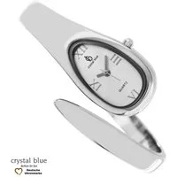 crystal blue Quarzuhr Damen Spangenuhr silber analog, Gratis Versand