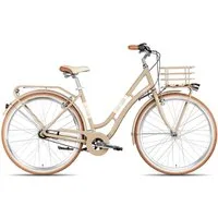 Maxim Cityrad La Vita Nexus, 7 Gang Shimano Nexus 7 Rücktritt Schaltwerk, Nabenschaltung Rücktritt, Gepäckkorb über Vorderrad braun/beige
