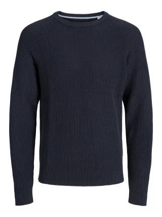 JACK&JONES - JJPANNEL KNIT CREW NECK AW25 JNR sky captain - Gr. - 128