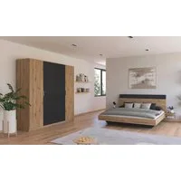 rauch Schlafzimmer-Set Monza, mit Drehtürenschrank Breite 226 cm, Bettanlage in 2 Breiten