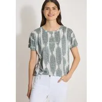 CECIL Kurzarmshirt Sommershirt im Ausbrenner-Look mit Wording