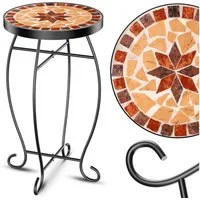 KESSER Beistelltisch, Mosaik-Platte & Metall-Gestell Bistrotisch Gartentisch Blumenhocker