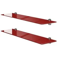 einfachgutemoebel Waschtisch-Set SET Glasregal aus Sicherheitsglas rot 80cm / 2 Stück, (Glasregal, 1-St., Glasregal)