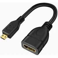 Bolwins C39 15cm Micro HDMI Typ D Stecker auf HDMI Adapter Kabel Stecker HD TV Audio- & Video-Kabel, Micro HDMI Typ D Stecker, HDMI Typ A Buchse (15 cm), vergoldete Kontakte, Plug & Play, HD- & 3D-Unterstützung