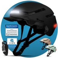 MIVELO Fahrradhelm NOVA - für Herren und Damen mit Licht vorne & hinten, NTA zertifiziert, 360° Beleuchtung, 24 Monate Crash-Ersatz-Garantie
