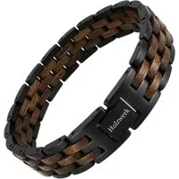 Holzwerk Edelstahlarmband Designer Holz Armband, Armkette Gliederarmband, Holz Unikate inkl. Armbandkürzer, ideal als Geschenk