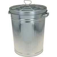 Spetebo Mülleimer Outddor Zink Abfalleimer mit Deckel - 55 Liter, mit abnehmbarem Deckel