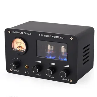 PJ.MIAOLAI SA-1000 6H3N Tube Preamplifier HiFi 4 Input 2 Output VU Meter Headphone Amplifier Audiophile Sound Quality Al