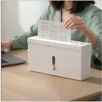 ibettertec Aktenvernichter Aktenvernichter Papierschredder Anti-Blockier-System Leiser Betrieb, P4 Mikroschnitt 5x12mm 10 Blatt Max. Eingabe Überhitzungsschutz