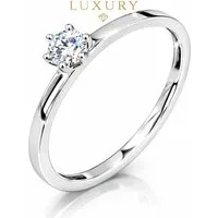 M-Punkt24 Diamantring Weißgold SI ECHTER Diamant kein Lab-Grow / kein Moissanit (ca. 1,2 Gramm, 0.3 Karat, inkl. LED-ETUI), mit Zertifikat, Damen Weiß-Gold, wahlweise Diamant 0,1 bis 0,5 Karat