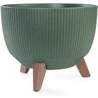 KONZEPT Blumentopf Pflanzschale 24/29cm Blumentopf mit Füßen, mit Wasserabfluss-Einsatz, wetterfest & UV-beständig, Übertopf für Innen & Außen