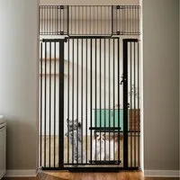 Comomy Treppenschutzgitter 180cm Extra hohes Katzengitter, Breite 75-103 cm (Türschutzgitter für Hunde & Katzen), mit Katzentür, breite Öffnung, Druckmontage