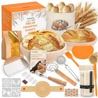 HEYHIPPO Gärkorb Brot-Gärset 37-teilig, Brotbackzubehör, Brotbackwerkzeuge, Gärkörbchen, (37-tlg), Brotbackwerkzeug-Set,Brotschaber,wiederverwendbar,ergonomisches Design