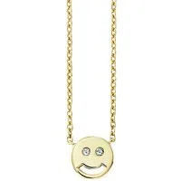 CAÏ Collierkettchen 925/- Sterling Silber vergoldet Zirkonia Smile