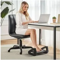 HOMCOM Fußhocker Höhenverstellbar, mit Massageoberfläche (Fußablage, 1 St., Fußstütze), für Homeoffice, Büro, Schwarz