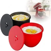 TUWENA Küchenmaschinenschüssel 2 Stück Silikoneinsatz mit Deckel-kompatibel mit KitchenAid 5Qt (4,8L), (2-tlg), Lebensmittelecht Schüssel-Einsatz, Kalt-Warm, Spülmaschinengeeignet
