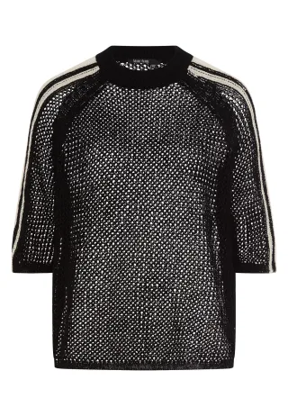 Marc Aurel - Pullover aus Netz-Struktur black - Gr. - 44