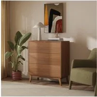 en.casa Kommode, »Aastmabospoo« mit 3 Schubladen 90 x 80 x 40 cm Walnussoptik