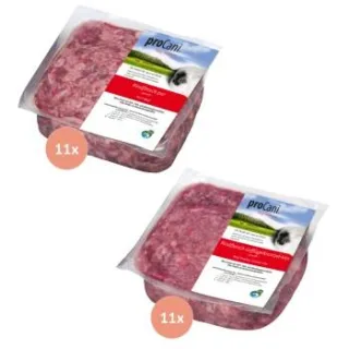 ProCani BARF-Paket pur Rind und Geflügel Sort. 22x500 g