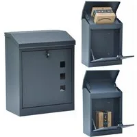 dazikemo Wandbriefkasten Briefkasten Paketbox Grau