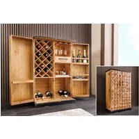 riess-ambiente Barschrank BODEGA 120cm natur - Pinienholz, 3D-Front, Flaschenregal, Massivholz (Einzelartikel, 1-St) Rustikaler Getränkeschrank - ideal f. Wohnzimmer, Küche od. Barbereich