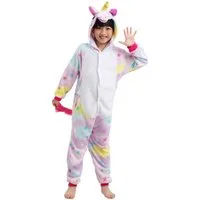 Corimori Jumpsuit Kinder Kostüm Jumpsuit Onesie verschiedene Designs (1-tlg) Fasching, Karneval, Tierkostüme Einhorn Sterne 110-116 Mädchen Jungen