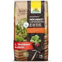 Neudorff Bio-Erde NeudoHum Bio Hochbeet-und GewächshausErde 75 Liter, mit Organischer Dünger, (Torffreie Bio-Erde für leckeres Gemüse und aromatische Kräuter, für 4 Wochen vorgedüngt), schützt vor Trauermücken und Pilzbefall