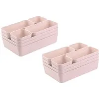 Engelland Schubladeneinsatz Schubladen-Organizer (Vorteils-Set, 16 St., individuelle Anordnung, passend für alle gängigen Schubladen), BPA-frei, spülmaschinengeeignet, gefrierschrankgeeignet