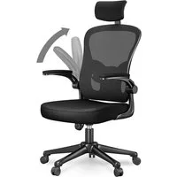 ZAISZE Bürostuhl Bürostuhl Ergonomisch, Schreibtischstuhl mit Kopfstütze, Verstellbare Armlehnen, Lendenstütze & atmungsaktive Rückenlehne