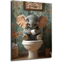 DARO Design Leinwandbild Modern Abstrakt Wandbilder XXL Wandbild Wand Deko Leinwand Bilder, (Elefant - Bild groß Wohnzimmer Schlafzimmer Küche Esszimmer Einteilig Hochformat Fotodruck Leinwände Wanddeko Abstrakte Kunst Boho), 30x20cm